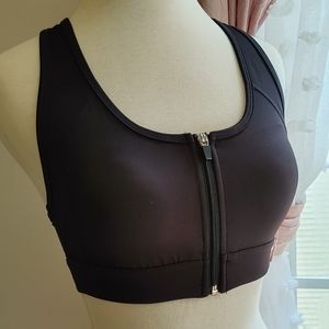 Fila front zip padded sports bra